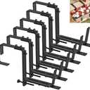 Y&M 6 Pack Deck Railing Adjustable Planter Box Brackets (6 to 12.5 in), Universal Window Box Brackets, Heavy Duty Iron Flower Box Wall Mounting Hooks for Balcony, Fences, Patio, and Garden - Black