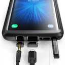 i-Blason Case for Galaxy Note 8, Magma Series Built-in Screen Protective Clear Back Cover with Holster Heavy Duty Belt Clip Shell (Black)