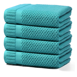 100% Cotton Bath Towels for Bathroom,Highly Absorbent Bath Towels Set Quick Dry,Luxury Soft Towels for Hotel(4 Piece,Turquoise)