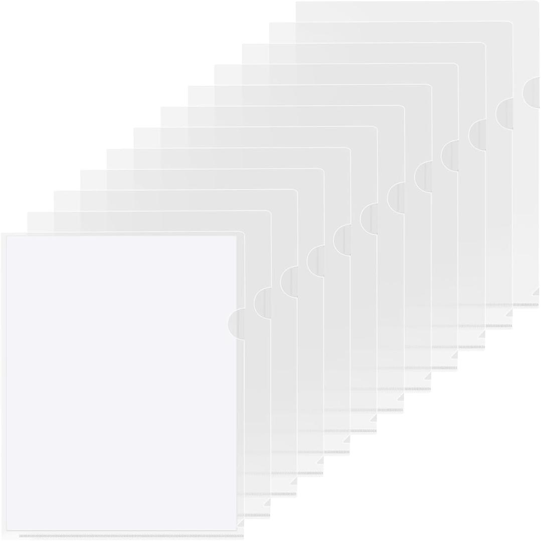Plastic File Folders Clear Pack of 12