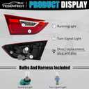 Halogen Inner Tail Light Assembly for Chevy Malibu 2016-2023, Halogen Rear Running Reversing Light Inner Tail Lamp Taillight Assembly for Chevy Chevrolet Malibu 84130996 GM2802114C, Driver Side