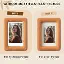 Novabright 4 Pack Wooden Picture Frame 2.5x3.5 with Mat for 2x3 Photos, Solid Teak Wood Small Picture Frames, Tabletop and Wall Mount Display