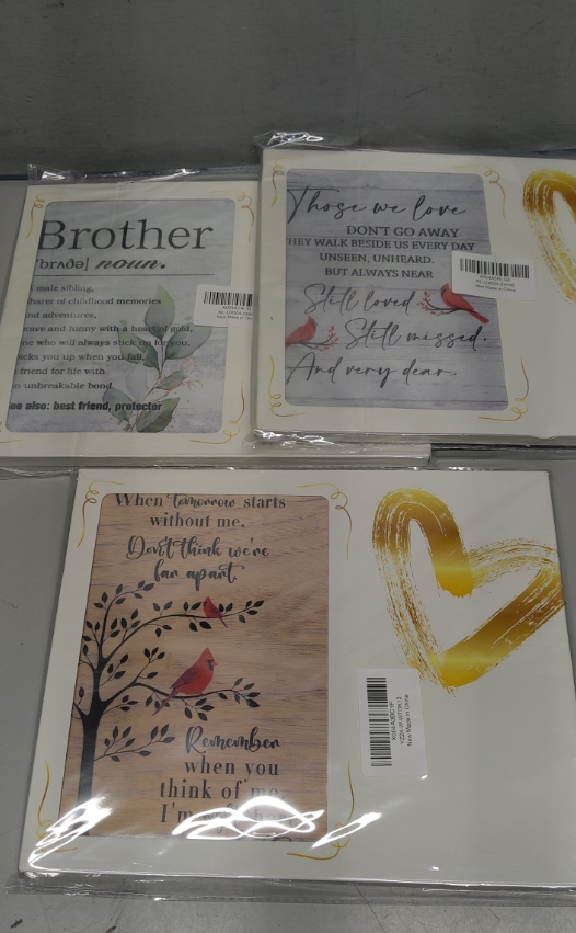 Set of 3 Memorial Picture Frame, 8x10 Wood Picture Frame Fits a 4 x 6 Inch Photo, Funeral Decorations, Memorial Decorations for Loss of Loved One, Sympathy Gifts, In Memory of Loved One Gifts,17