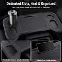 Foldable Car Tray Table, Car Desk for Laptop & Eating, Work, Phone Slots