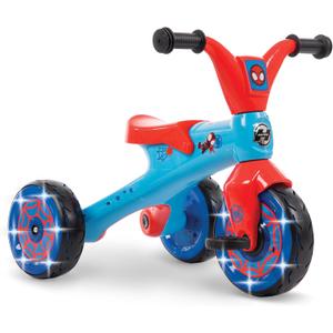 Huffy Marvel Spidey and His Amazing Friends Light Up Kids' Trike, Ideal for Ages 3+ Years Old, LED Light Feature, Under Seat Storage, Fun and Playful Design, Spidey and His Amazing Friends Graphics