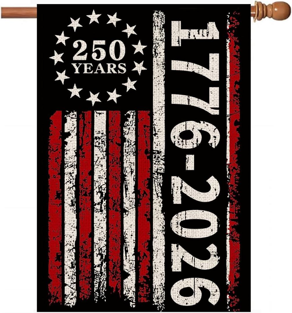 250 Anniversary Usa Garden Flags for Outside, 250 Anniversary USA Flag 1776-2026 Commemorative USA 250th Anniversary Banner 4th of July Decorations Patriotic Yard Sign Double-Sided Waterproof House Flag 28x40 Inch 250 Year American Flag