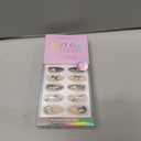 BTArtbox Press On Nails Almond - 3D Design Black Medium Press On Nails with Glue for Women, Opaque Soft Gel Glue On Nails in 15 Sizes - 30 Stick On Nails Kit, Gothic Chains