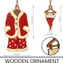 3 x Funny Christmas Ornaments, Santa Ornaments for Christmas Tree, Secret Santa Gifts, Vintage 3-Piece Ornament Set, Wooden Hanger Outfit, Coat Pants Hat Trio, Holiday Decor, Gift Set for Besties 2025