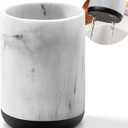 VITVITI Toothbrush Holders for Bathrooms, Toothpaste Tooth Brushing Holder, Bathroom Organizer Countertop for Vanity/Makeup Brushes, White Resin Marble Look, Stand Cup, Small