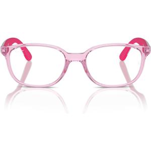 Ray-Ban Kids' Ry1632 Round Prescription Eyewear Frames (Transparent Pink/Demo Lens)