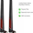 Superbat Dual Band WiFi Antenna 2.4GHz 5GHz 5.8GHz SMA WiFi Antennae for PC Desktop Computer Motherboard PCI WiFi Bluetooth Card Wireless Network Router (2-Pack)