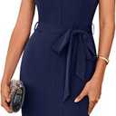 GRACE KARIN Women's Wear to Work Dresses Cap Sleeve Bodycon Midi Business Casual Outfits Office Attire Pencil Church Dress (Large, Navy Blue)