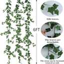 3Pcs Artificial Greenery Ivy Vines Kit, 6FT Odorless Silk Ivy Garland, Green Leaves Fake Hanging Plants, for Boho Decor, Home, Classroom, Wall, Party and Wedding Decoration