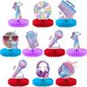 KatchOn, Purple Music Centerpieces for Table - Pack of 10 | Centerpiece Table Decorations for Music Birthday Party Decorations | Music Themed Party Decorations | Girl Themed Birthday Party Decorations