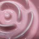 Elevated Slow Feeder Dog Bowl - Ceramic Maze Food Dish with Bamboo Stand - Raised Feeding Bowl for Fast Eaters - Ideal for Small and Medium Dogs - Pink - 6.7 inch (1.25 CUP)