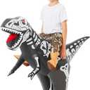 COMIN Inflatable Dinosaur Costume Kids Ride-on Inflatables Blow Up Dino Costume Skeleton Funny Dress for Halloween Party (36'')
