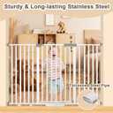 Extra Wide Baby Gate Fits 30-63 Inch Wide Opening, Toddler Pet Gate for Stairs Doorways Hallways Indoor, Walk Thru Large Long Dog Gates Pressure Mounted Black