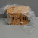 Wettarn Handmade Rattan Doll House Rattan House Shape Shoulder Bag Wicker Basket with Lid for Doll Toys Storage Basket Small Dollhouses Cute Woven Handcrafted Artwork Gift(Khaki)
