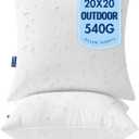 MIULEE 20x20 Outdoor Pillows,Set of 2 Throw Pillows Waterproof,Soft Support Throw Inserts Decorative Water Resistant for Patio Furniture and Garden