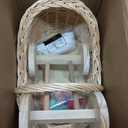 Wicker Carriage,Woven Rattan Stroller Shaped Flower Basket,Natural Willow BranchesUsed for Welcoming Infants, Wedding Parties, Home Decor, Floral Decoration (Not for Infants) (L Wicker Carriage a)