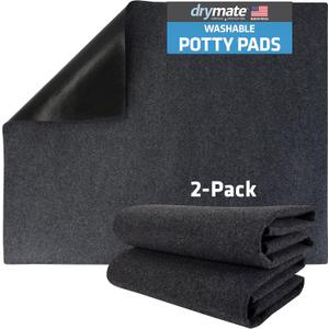 Drymate Washable Pee Pads for Dogs (2-Pack), Waterproof, Absorbent, Non-Slip, Reusable Pet Training Potty Puppy Mats, Housebreaking, Incontinence Bed Pads, Crate/Kennel (USA Made) (Large, 29 x 36) (29" x 36" (2-Pack), Charcoal)