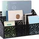 DINGTAI Mail Organizer Countertop, Modern Mail Holder Countertop, Desk Organizers and Accessories, Boho Desk Accessories, Bill Mail Papers Letters Organizer, Mail Sorters, Pencil holders(Black)