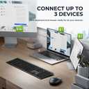 iClever DK03 Bluetooth Keyboard and Mouse Combo, Slim Full-Size, Space Gray