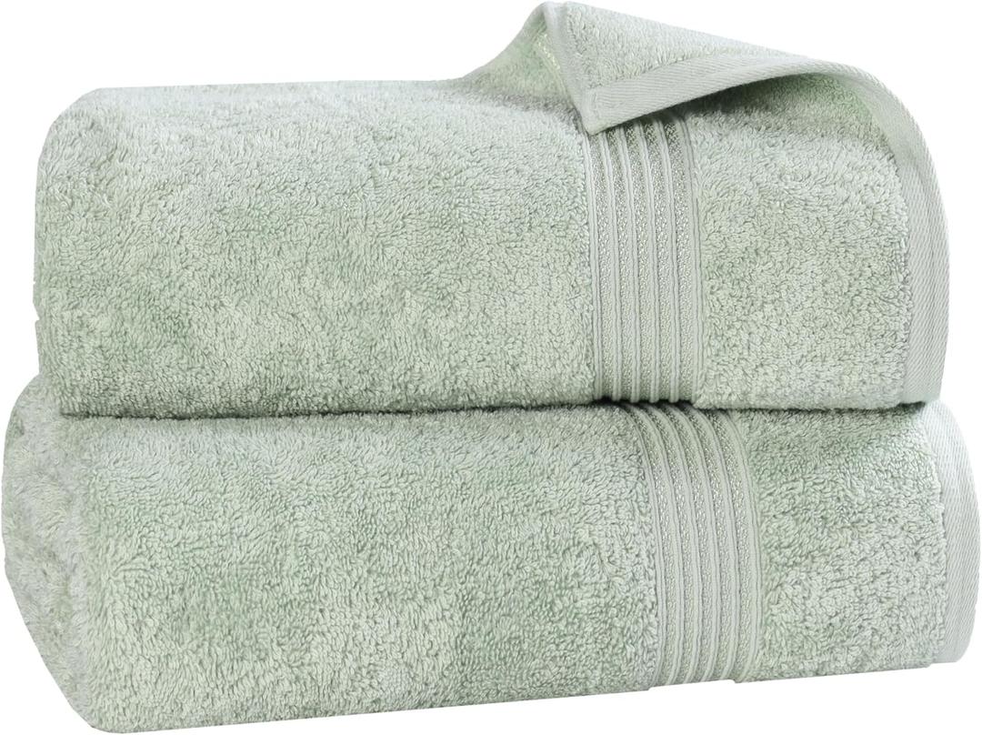 Superior Egyptian Cotton 2-Piece Bath Sheet Towel Set, Oversized Body Towels For Adults And Kids, Large Towel For Bath, Shower, Guest Bathroom, Spa, Gym, Resort, Essentials, Airbnb, Sage
