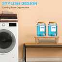 Laundry Detergent Dispenser,with Bamboo Stand 2 Sets 1 Gallon Glass Liquid Laundry Detergent Dispenser,for Bleach, Fabric Softener,Laundry Soap Dispenser,for Laundry Room Organization and Storage