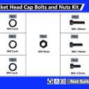 M6 Metric Grade8.8 Carbon Steel Hex Screw, Nut & Spring Washer Assortment Kit  219Piece in Organized Case