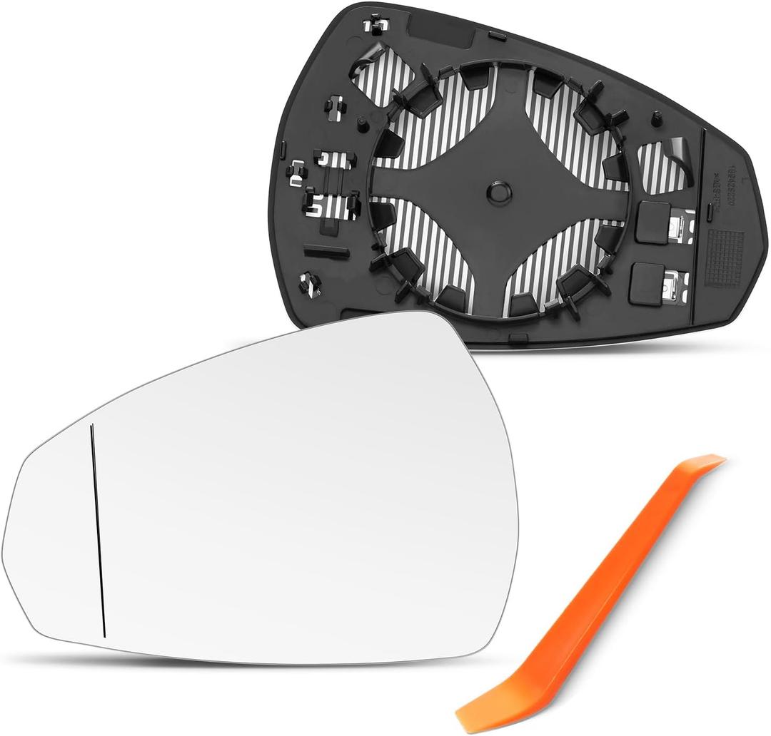 Driver Side Mirror Compatible with Audi A3 2013-2019, Audi A3 Quattro 2015-2019, Left Side Mirrors Replacement Glass with Backing Plate, Power Heated