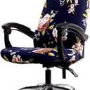 WOMACO Printed Office Chair Covers, Stretch Computer Universal Boss Modern Simplism Style High Back Chair Slipcover - Peony, Large