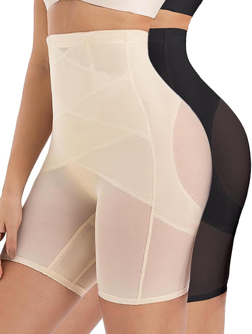 2 PCS Women's Shapewear Control Panties Tummy Control Underwear Butt Lifting Shapewear Girdle for Women (Large)