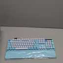 Wireless Keyboard, Round Keycaps, Retro Typewriter Keyboard with Detachable Wrist Rest, Sleep Mode, Foldable Legs, 2.4GHz FullSize Cordless Computer Keyboard for Windows/PC/Laptop (Tiffany Blue)