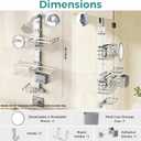 Adjustable Shower Caddy Hanging Over Shower Head, Storage Organizer Rack