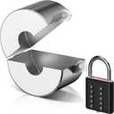 Water Faucet Spigot Lock Outdoor, Stainless Steel Hose Bib Lock (with Padlock), Hose Spigot Gate Valve Lockout, Prevent Water Theft, Spigot for Protection