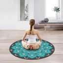 Pilates Mat Round Oversize Yoga Mat Suede Rubber Non-Slip Dia 140cm Exercise Mat Meditation Mat Workout Mat for Home Outdoor