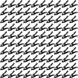 100 pcs. 2" Inch Spring Metal Clamps Wholesale Bulk - All Black
