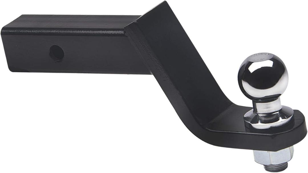 Armordillo 7161542 4" Drop Down Loaded Ball Mount Trailer Tow Hitch with 2" Receiver Tube Universal Fit - Black