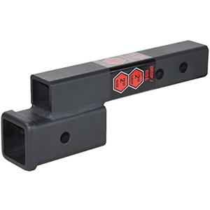 TOPTOW Trailer Receiver Hitch Extender Adapter 2" Drop/Riser, 7" and 9" Extension Length, 2" Shank, 7500lbs Towing Capacity, Matte Black