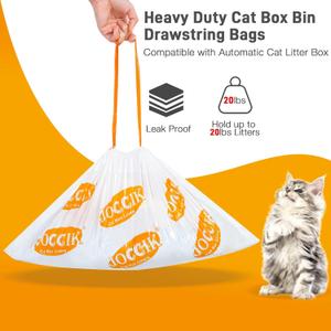 Cat Litter Bags for Automatic Litter Box Liners Compatible with MeoW SC01/C02/LR01, Waste Bags for X & MAX, 22" x 12.8" 100 Count