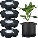 4 Pcs Self-Watering Fabric Pot Base, Auto-Irrigation System Plant Saucer for 5 Gallon Fabric Pots, Auto Watering Plant Water Tray Self Watering System for Indoor Greenhouses Grow Tents Gardens