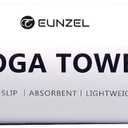 Eunzel Hot Yoga Towel - Microfiber Non Slip Yoga Mat Towel with Grip Dot Sweat Absorbent Towel for Hot Yoga, Pilates and Fitness 72" x 24", Blue/Orange