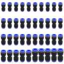 CESFONJER Pneumatic Push Fit Fittings, Plastic diameter Push to Connect Fittings Tube Connect Set, Push Fit Fitting Tube (40Pack: 4/6/8/10/12mm Combo), Tube Fitting Push Lock