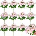 Olgaa 12 Bundles Peonies Artificial Flowers Fake Hydrangea Silk Peony Bouquet Bulk for Vase Floral Arrangements Wedding Arch Decor Centerpiece Table Decorations (Light Pink)