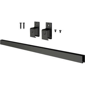 4FT Heavy-Duty Box Rail with 2 X Bracket, 450 lbs Capacity, Black Powder-Coated Finish,Kit for Outdoor Use
