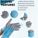 2 x ANDANDA 1/12 Pairs Work Gloves, Strong Grip, Seamless Knit Nylon Nitrile Work Gloves Men Suitable for General Work, Green