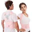 Back Brace Posture Corrector for Women and Men Lower Pain Relief Straightener Support Scoliosis Upper Pro Align Full Spine Belt Hunchback Highest Rated Work Dowagers Hump Lumbar Pink Medium
