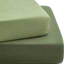 TILLYOU 2 Pack Muslin Crib Sheet for Boys and Girls - 100% Cotton Fitted Crib Sheet for Toddler Standard Crib Mattress, Soft and Breathable, 52"x28", Forest Green&Light Green