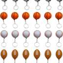 MOMOONNON Mini Foam Squeeze Sports Ball with Keychain, 24 Counts Mixed Mini Soccer, Basketball, Football, BaseBall, Kids Party Favors